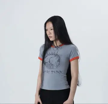 Fuzzykon STAY PUNK 링거 티셔츠 그랑지 빈티지풍