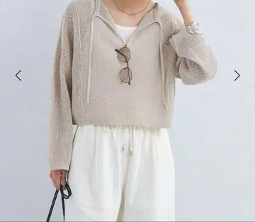 UNITED ARROWS 메쉬 크롭 2WAY 풀오버 니트