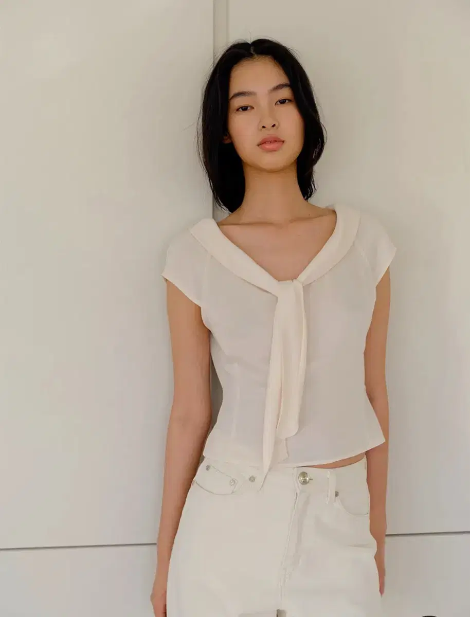 [New] Kinder Salmon Bow Tie Blouse S Valois Bowtie Top