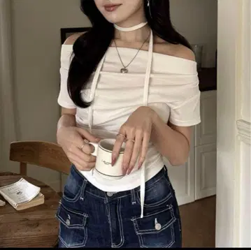 nabi nugu 3way 드레이프 넥 티셔츠
