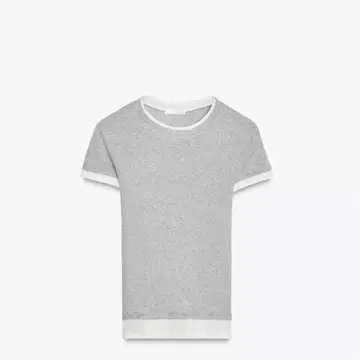 ZARA 더블 레이어드 디자인 티셔츠 그레이 S 사이즈