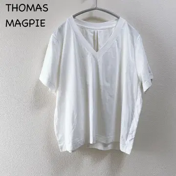 THOMAS MAGPIE 백 오픈 V넥 티셔츠 티셔츠