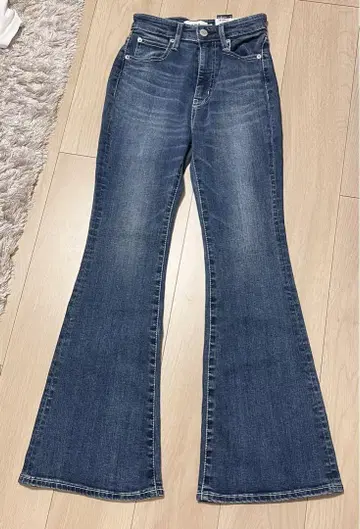 AZUL MOUSSY 스트레이트 플레어 청바지 XS/S 다크 블루