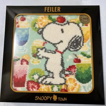 FEILER 스누피 손수건 크림 소다 패턴
