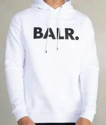 BALR. 화이트 로고 후드티