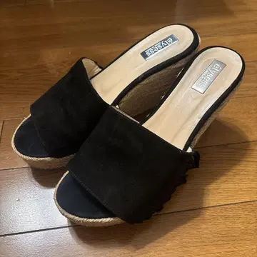 elysess 블랙 스웨이드 뮬
