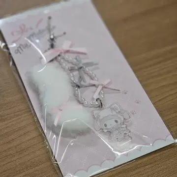산리오 화이트 고양이 발레리나 스트랩 마이멜로디