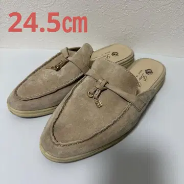 스웨이드 로퍼 슬립온 바부쉬 샌들 베이지