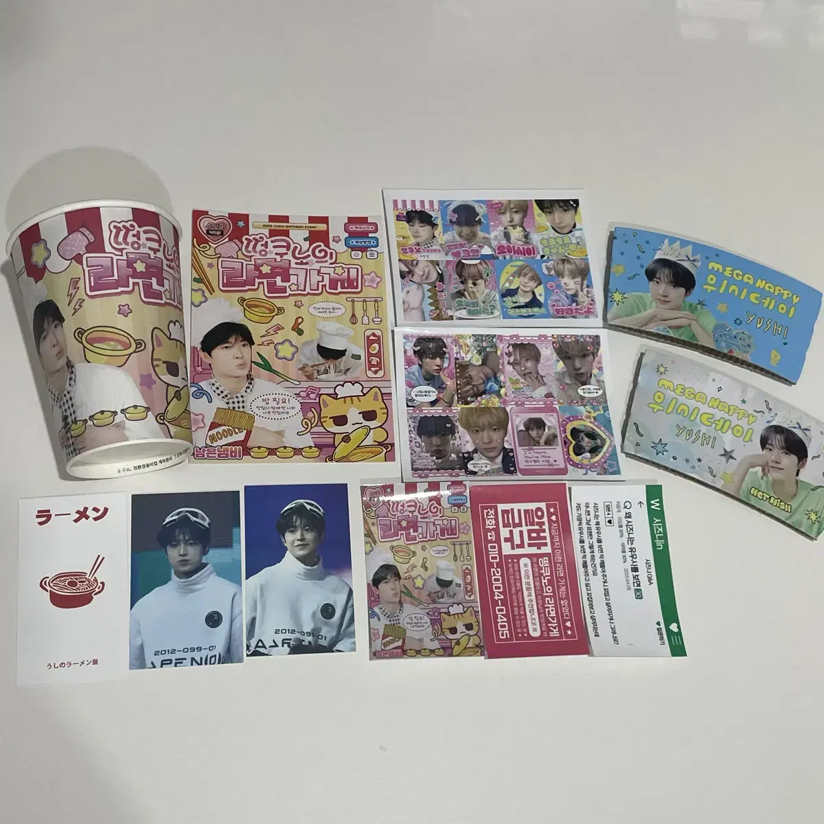 배포,급처) 엔시티위시 유우시 생카 특전 떵쿠노의라면가게 메가커피 컵홀더