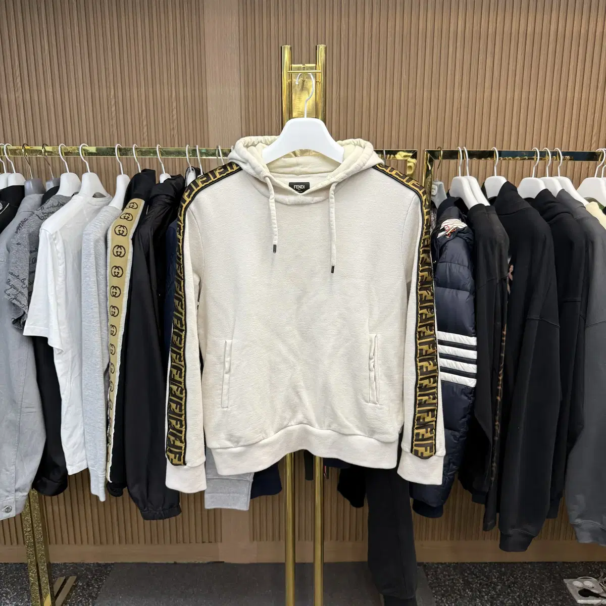 Fendi FF Logo Side Logo Hoodie