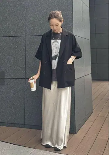 차오패닉 티피 테크 린넨 반팔 셔츠 자켓 pon테라 자켓