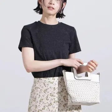 N.Natural Beauty Basic 티셔츠 라메 리브 컴팩트 T