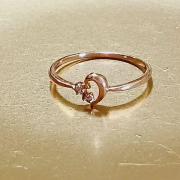 K10 다이아몬드 골드 하트 모양 반지 1g 새상품급