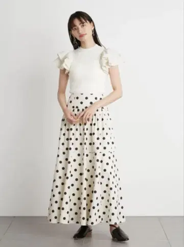 볼륨 타프타 롱 스커트