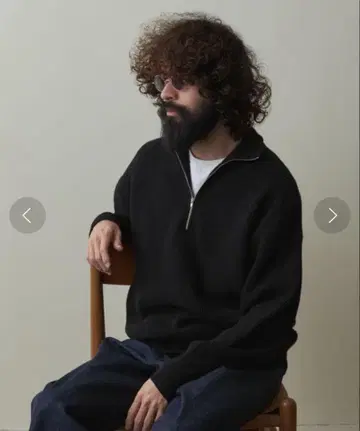 Steven Alan 코튼/캐시미어 하프 지퍼 드라이버 니트