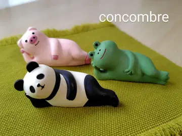 concombre 콩콤부르/누워서 자는 팬더~돼지~개구리