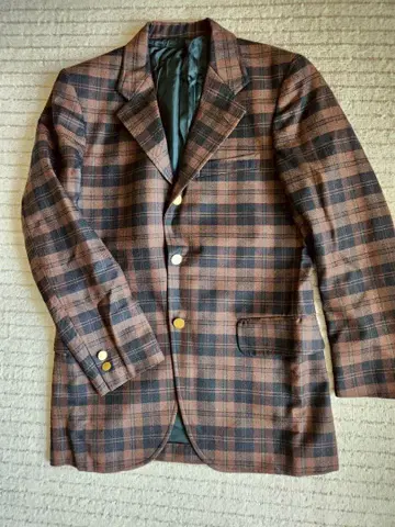 VAN JACKET 밴 자켓 브라운 체크 테일러드 자켓