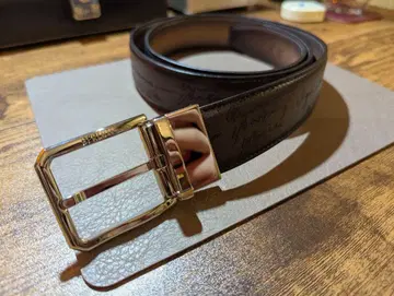 벨루티 스크릿 가죽 리버서블 가죽 벨트 캘리그래피