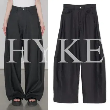 HYKE 25SS OXFORD BARREL LEG JEANS 배럴 레그