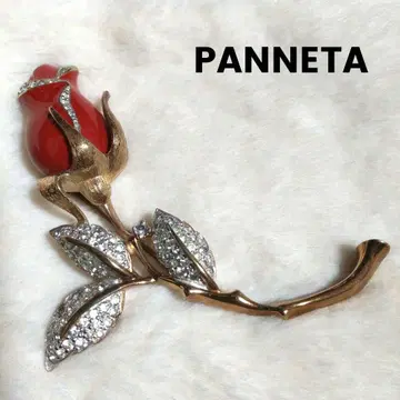 PANNETA 대형 빨간 장미 브로치 빈티지