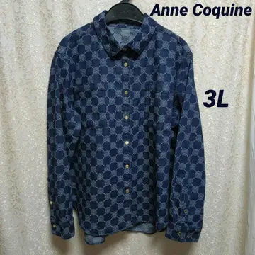 3L/Anne Coquine/ 모노그램 자카드 라이트 데님 셔츠
