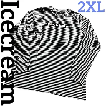 "아이스크림 아이스크림"보더 롱 슬리브 티셔츠 2 XL