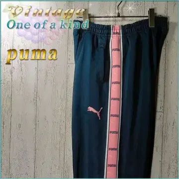 PUMA 트랙 팬츠 저지 푸마 네이비 컬러 L 테이프 사이드 라인