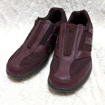 던롭 워킹화 24cm 4E 슬립온 와인 새상품급