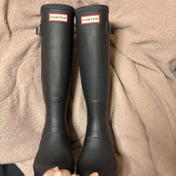 HUNTER 블랙 롱 부츠 24cm