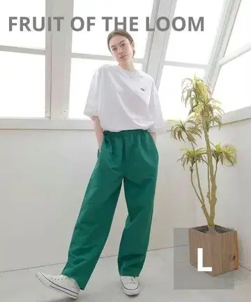 FRUIT OF THE LOOM 9부 팬츠 그린 L 남성/여성용