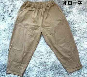 베이지 밴딩 허리 캐주얼 팬츠