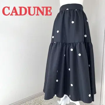 CADUME 카듀네 도트 절개 스커트 블랙 34