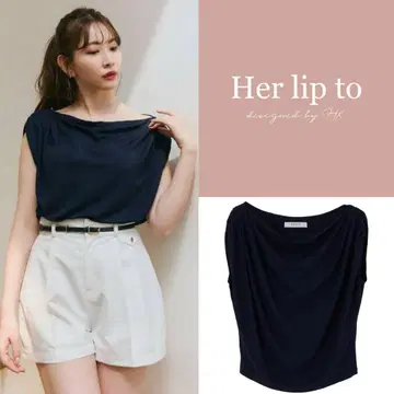 정품 [인기 색상 navy] herlipto 하립투 Venus Top