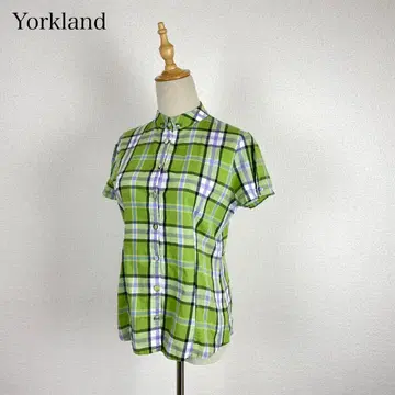 YORKLAND 체크 반팔 블라우스 일본제