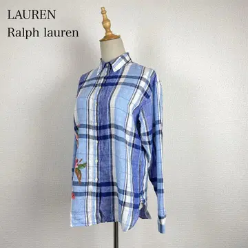 LAUREN Ralph lauren 린넨 100% 꽃무늬 블라우스 체크