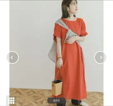 아이템즈 어반 리서치 오리가미 턱 린넨 원피스 오렌지 도어즈
