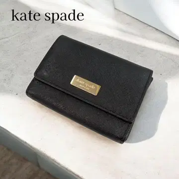 Kate Spade New York 명함지갑 블랙 금 로고 플레이트