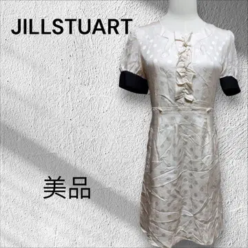 새상품급 JILLSTUART 아이보리 도트 무늬 원피스 실크 100%