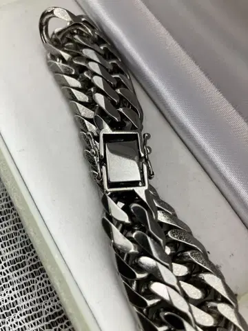 silver925 키헤이 6면 더블 팔찌 13mm 71g