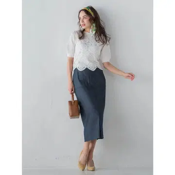 리요셀 데님 타이트 스커트