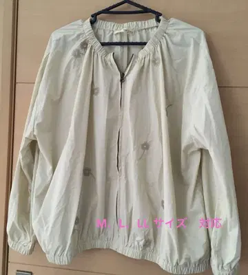 아이보리 플라워 자수 점퍼 M~LL 사이즈 대응
