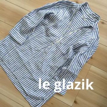 새상품급 le glazik 린넨 셔츠 36 스트라이프