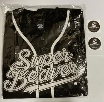 SUPER BEAVER 베이스볼 셔츠 XL 사이즈 블랙 씰 포함