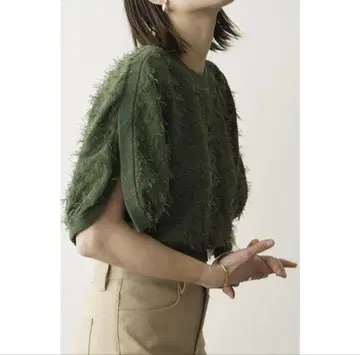 CLANE FRINGE ARCH SLEEVE KNIT TOPS