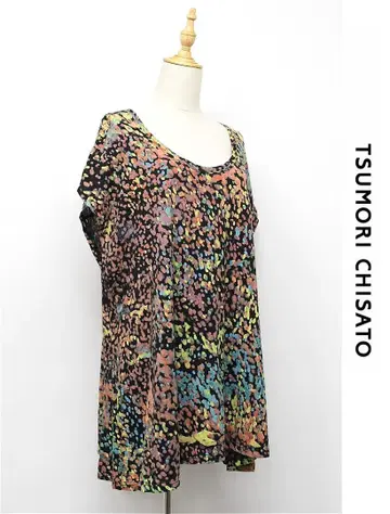 E491/새상품급 TSUMORI CHISATO 튜닉 올 패턴 백 개더