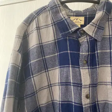 BLUE MOUNTAIN 체크 셔츠 파랑 2XL