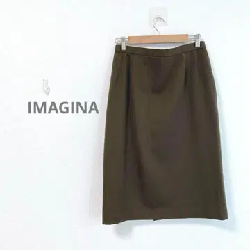 레나운 타이트 스커트 롱 100% 모심 심플 카키 예쁜