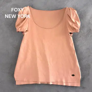 새상품급 FOXY 폭시 반팔 티셔츠 퍼프 슬리브 파워 숄더