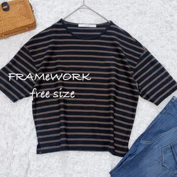 FRAMeWORK 프레임워크 크레이프 저지 보더 T셔츠