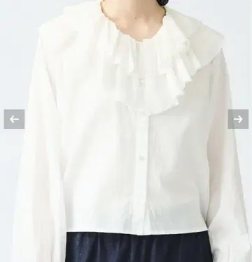 mizuiro ind 더블 프릴 칼라 셔츠